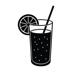 Vector illustration of refreshing lemonade drink with lemon and orange slices, Flat design style isolated on white background.