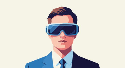Metaverse Business Innovator – Futuristic Vector Portrait of Virtual Reality Entrepreneur and Tech Visionary 2