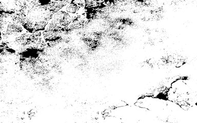 Black and white grunge background. Abstract monochrome texture of cracks, scuffs, chips, dust. Black and white distressed grunge overlay texture. Abstract pattern of monochrome dirty creative design.