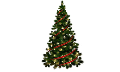 Fototapeta premium Christmas Tree with Decorations and Lights 