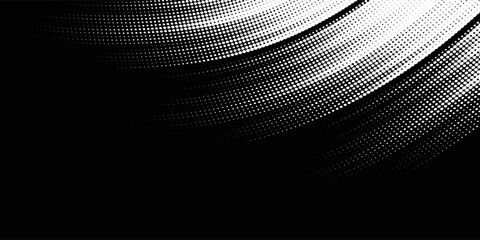 White halftone banner template design with abstract speed lines style. Halftone white color pattern with dots and grunge texture background. Pop art comic with sporty style with white and black dots.