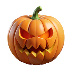 3d jack o lantern isolated on transparent background