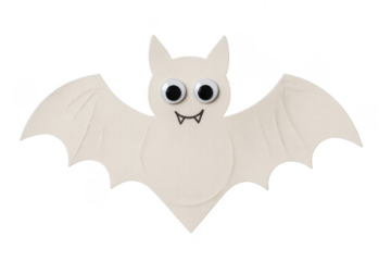 Paper bat with googly eyes for halloween decoration