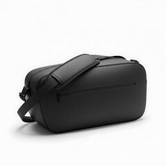 Sleek black toiletry bag with adjustable strap