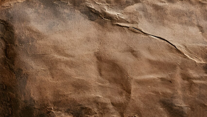 Aged Old Paper Texture Background. Rustic vintage paper folded in four. Brown crumpled and folded parchment vintage paper sheet with space for text