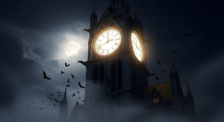When the Clock Strikes Midnight: Shadows Rise Beneath the Moonlit Tower