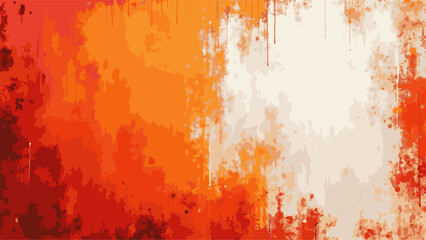 Abstract vibrant grunge background with dynamic blend of red, orange, and beige tones. Splashes, gradients, and scattered paint texture. Suitable for artistic digital design and visual art
