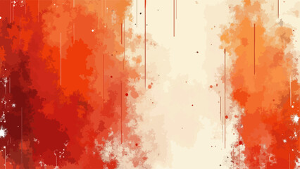 Abstract vibrant grunge background with dynamic blend of red, orange, and beige tones. Splashes, gradients, and scattered paint texture. Suitable for artistic digital design and visual art