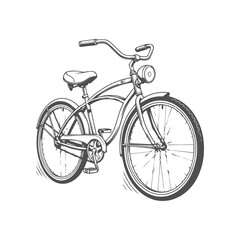 Hand-Drawn Cruiser Bike Illustration
