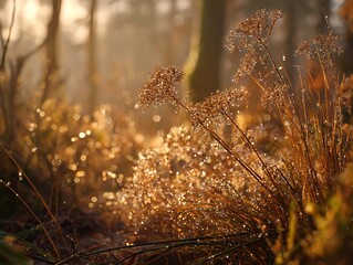 grass in the morning