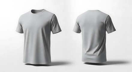 Plain grey t shirts front and back mockup