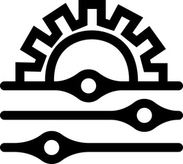 Control Panel Icon Black Flat Style Dashboard Symbol Collection of Settings, Switchboard, Console, Interface, Monitor, System Vector