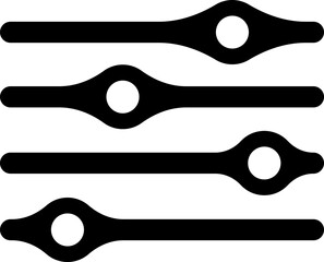 Control Panel Icon Black Flat Style Dashboard Symbol Collection of Settings, Switchboard, Console, Interface, Monitor, System Vector