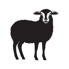 sheep silhouette vector on white background