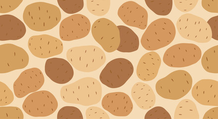 Potato pattern illustration seamless background food design organic vegetable.