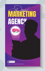 Digital marketing agency social media instagram story banner template