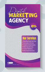 Digital marketing agency social media instagram story banner template