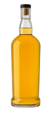 Naklejka na ściany i meble Whiskey bottle with cork stopper containing golden liquor