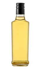 Glass bottle holding apple cider vinegar condiment
