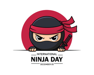 International Ninja Day vector. Ninja cartoon character. Ninja isolated on a White background. Ninja with sword. © MD ABDUL MATIN
