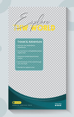 Travel explore holiday promotion instagram story banner template