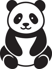 Cute Cartoon Panda Sitting – Vector Animal Mascot Illustration