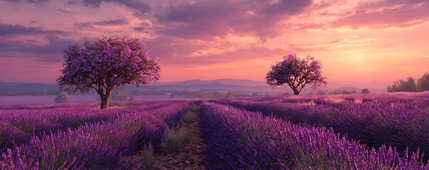 lavender field at sunrise