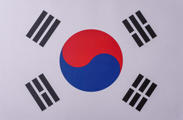 The national flag of South Korea as a symbol of independence. The South Korean flag