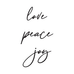 Love Peace Joy poster Inspirational Script vector