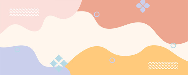 Abstract background. Hand drawing various shapes and memphis element. Trendy modern contemporary vector illustration.