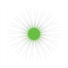 Obraz premium Illustration of green starburst with radiating lines pattern