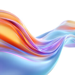 Abstract flowing ribbons isolated on white background