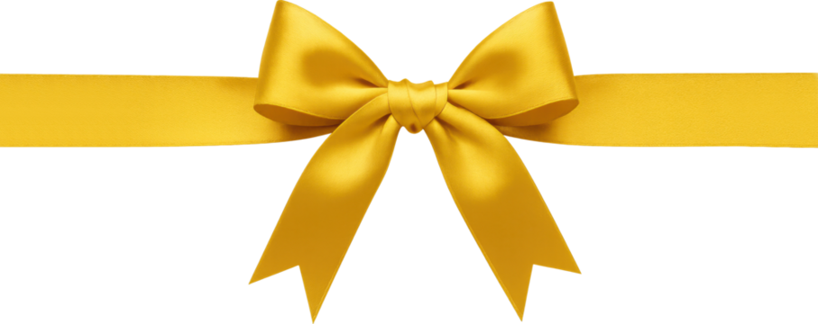 Golden Bow Ribbon Isolated Object