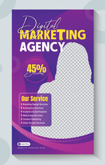 Digital marketing agency social media instagram story banner template