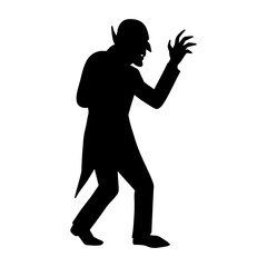 silhouette of a vampire on Halloween 