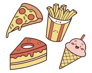 Fast food for unhealthy lifestyle concept