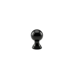Glossy black round cabinet knob hardware accessory isolated object