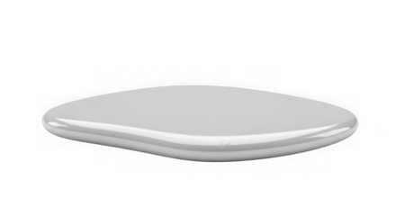 Smooth metallic liquid drop isolated on transparent background