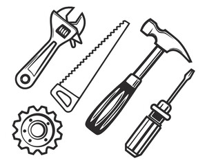 Hand drawn tools for construction and repair