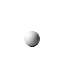 White sphere object with shadow minimalist geometric design against transparency