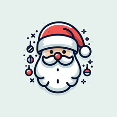  Christmas Santa Claus decor logo icon, vector illustration white background..