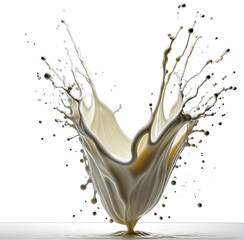 A splash of opaque white liquid on black background