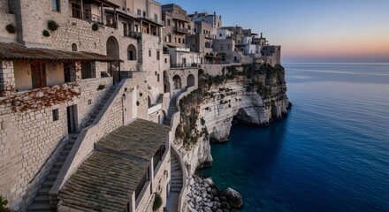 Picturesque polignano a mare in puglia, italy, with its stunning cliffside architecture