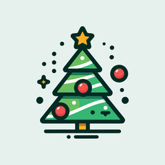  Christmas tree color logo icon vector .
