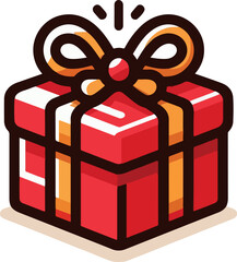 Christmas gift box logo icon, vector .
