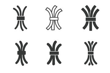 Obraz premium Cable Management Logos. Electricians working with wiring and systems. Set Logo of cable management: bundled wires with ties. Icon set. harmonious