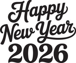 Festive happy new year 2026 greeting typography celebration holiday wishes seasonal event creative invitation design