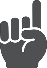 Human hand gesture pointing upward number one symbol icon for achievement priority importance or asking a question simple minimalist design element