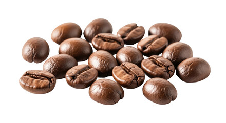 Close-up of roasted coffee beans against a stark black background (1)