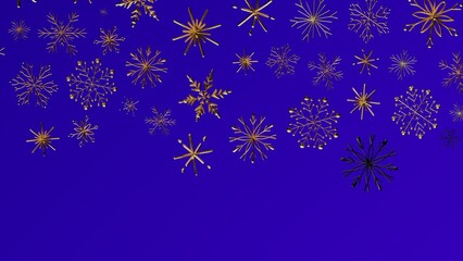 Elegant gold snowflakes on vibrant purple backdrop. Perfect Christmas background or winter theme. Great for holiday greetings, decorations and s